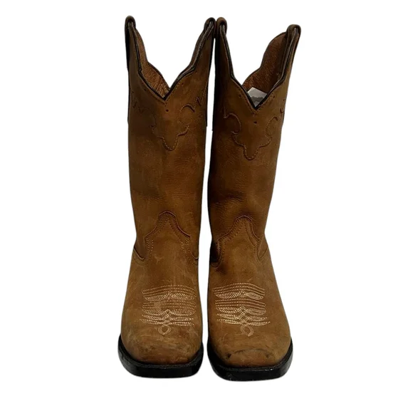 El Pajar Tan Mexican Women's Western Leather Boots Sz 5.5 - Picture 3 of 7